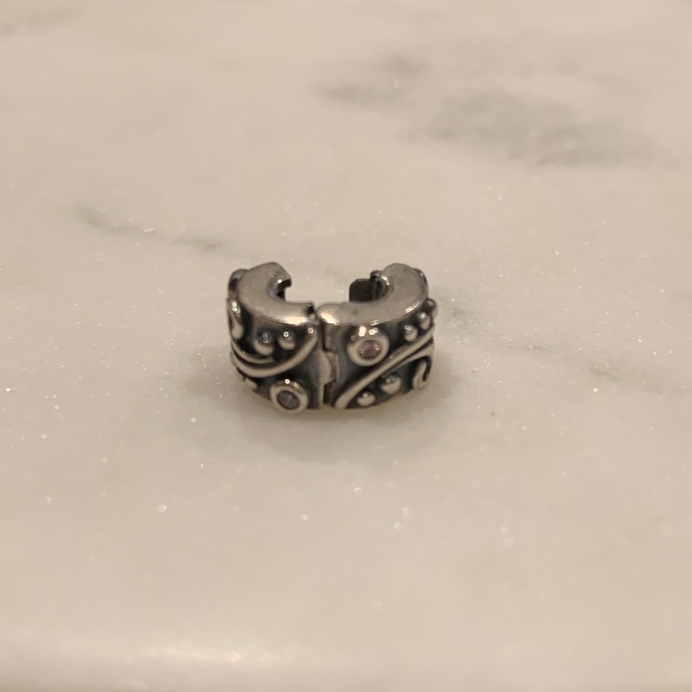 Pandora CZ Bead Stopper Charm Sterling Silver